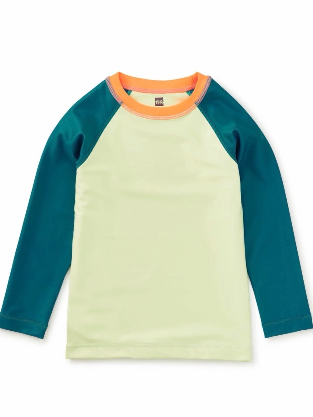 NWT Tea Collection Long Sleeve Rash Guard in Lime Ice Size 6 Kids